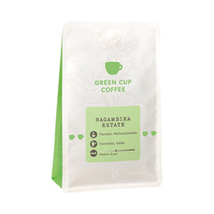 Café - Nagambika Estate I 100% Arabica I Kaffeebohnen 250g I Idéal pour Moka kanne, Siebträger, Vollaautomat, Brühkaffee & French Press mit schokoladig, nussigen Aroman I miltre Röstung