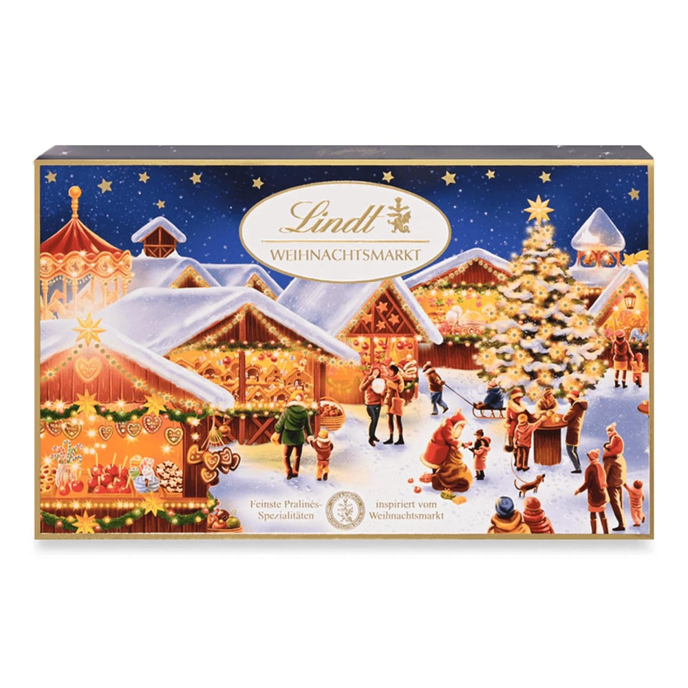 Chocolat Lindt | Coffret de pralines de Noël | 200g Assortiment de pralines de Noël enrobées du meilleur chocolat au lait | Cadeau chocolaté pour Noël