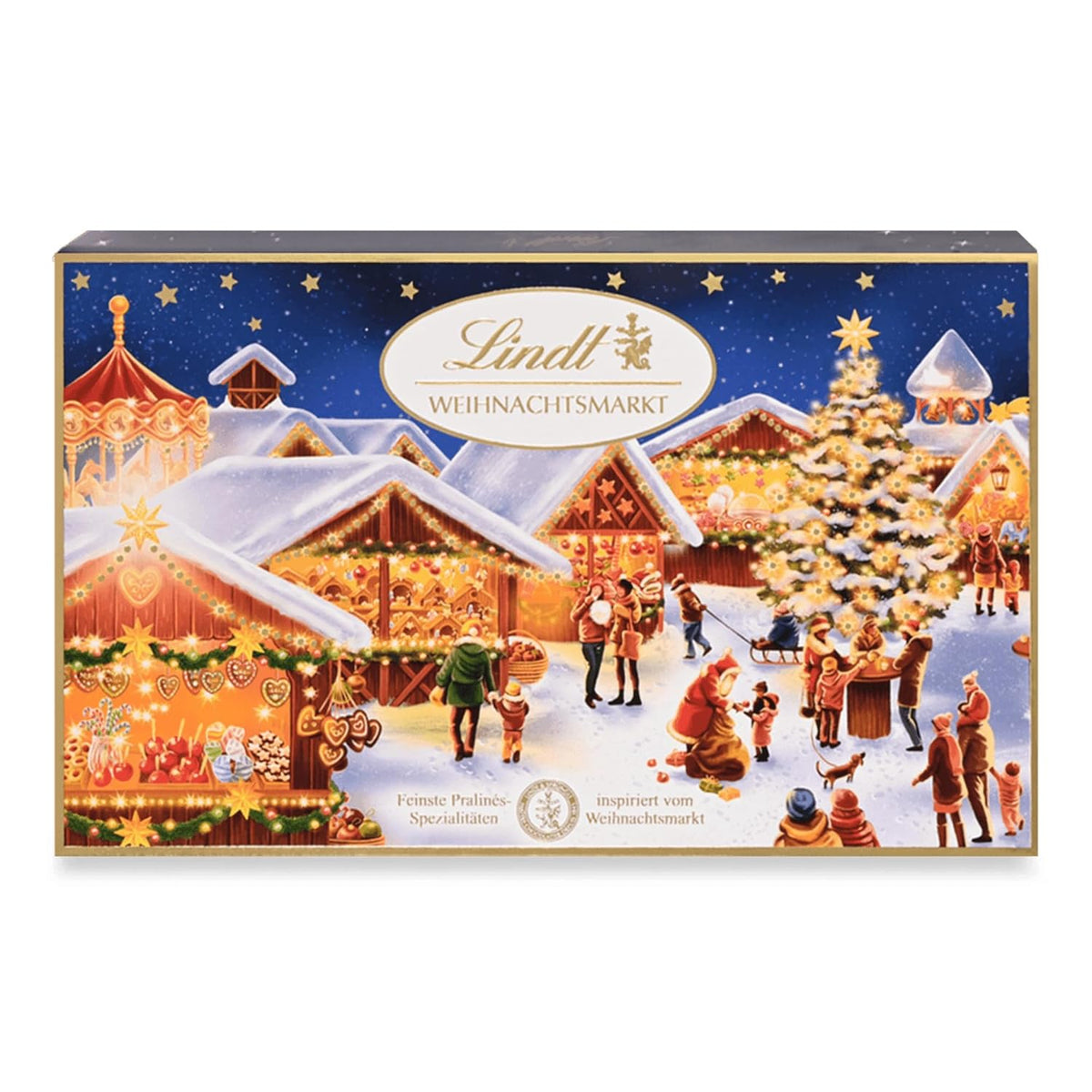 Chocolat Lindt | Coffret de pralines de Noël | 200g Assortiment de pralines de Noël enrobées du meilleur chocolat au lait | Cadeau chocolaté pour Noël