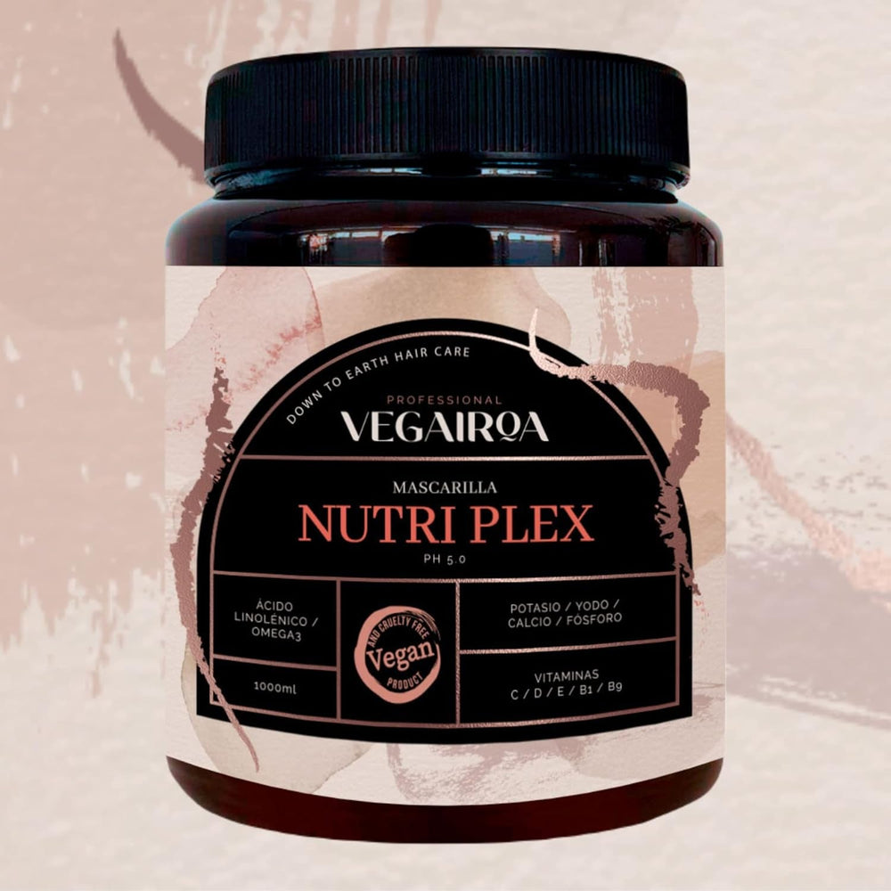 VEGAIROA - Masque Nutri Plex - Soin intensif - Soin hydratant en profondeur - Effet protection frisottis - Pour cheveux secs - Produit de coiffure professionnel vegan - Masque capillaire 1000g Naty Shop