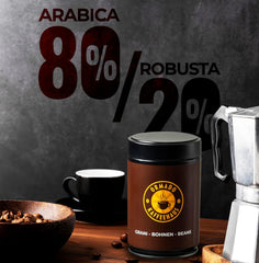 Ormado Coffee House Barista Edition, grains de café brevetés du Kenya – mélange Arabica et Robusta, grains de café entiers pour machines à café entièrement automatiques, grains torréfiés, café complet 250 g, entièrement automatique