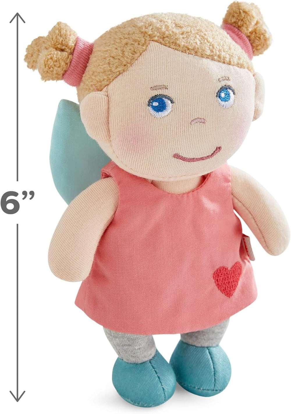 HABA Schutzengel Lore – Kuscheliges Stoffpüppchen (15 cm), perfektes Willkommensgeschenk für Babys & Kleinkinder – Waschbar bei 30 °C – 2011870001