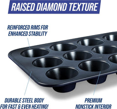 Blue Diamond Bakeware 12Er Muffinform Mit Antihaftbeschichtung, Blau Moules et plaques à pâtisserie Naty Shop