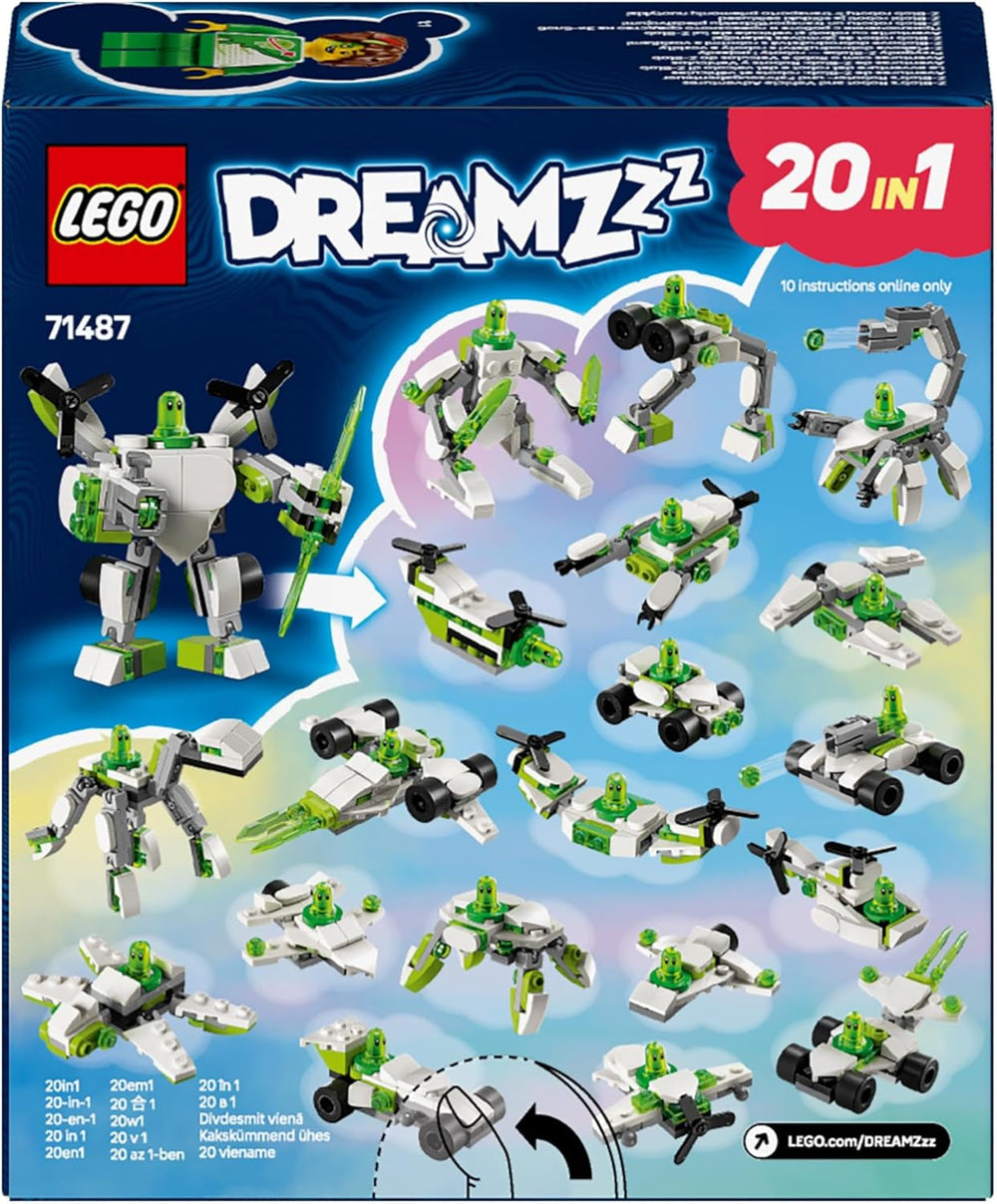 LEGO Dreamzzz L'aventure du robot et du véhicule de Z-Blob, jouet 20 en 1, pour filles et garçons, enfants à partir de 7 ans, ensemble de jeu fantastique avec figurine Mateo, 20 versions de Z-Blob 71487 Ensembles de construction Beuche den LEGO-Store