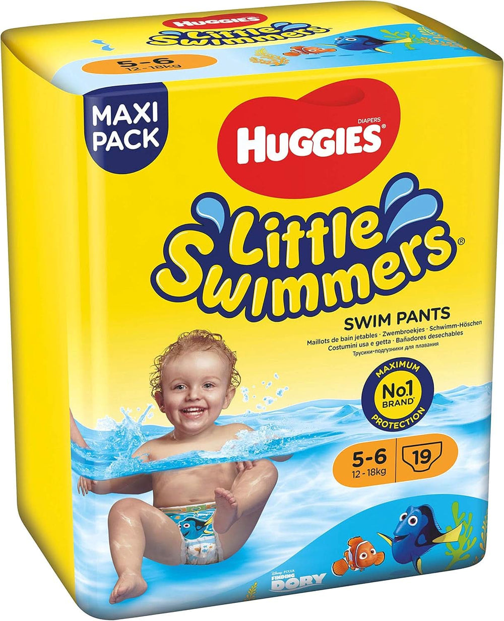Huggies Little Swimmers Taille 5-6, grand paquet de 19 pièces Mère et Bébé Naty Shop