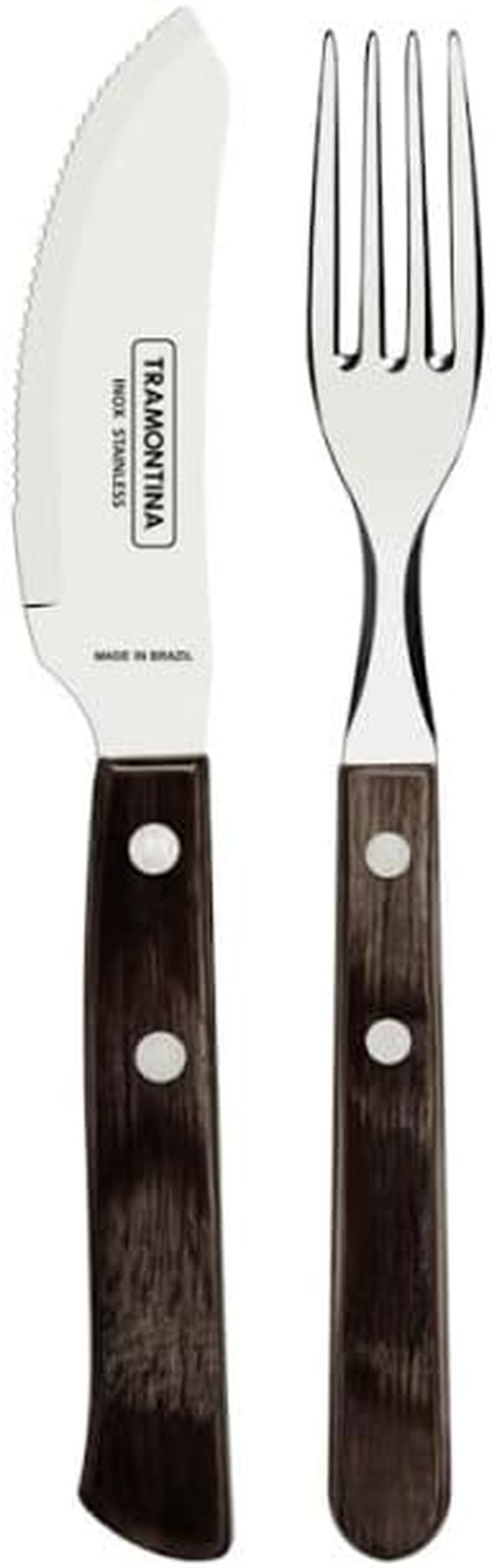 Tramontina PIZZA Besteck, 8-Tlg Set, Für 4 Personen, Rostfreier Edelstahl, Fsc-Zertifizierte Holzgriffe, Spülmaschinenfest Kitchen Naty Shop