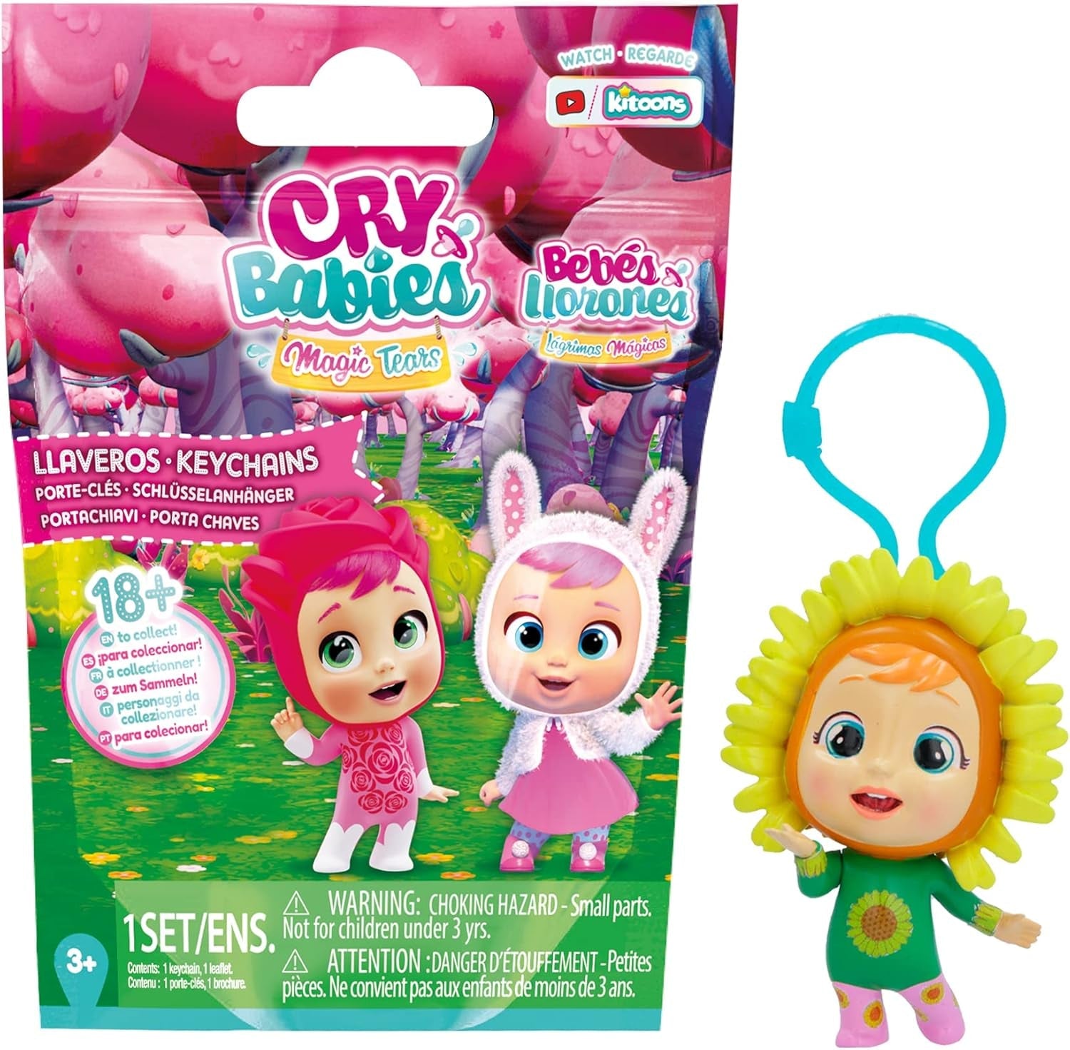 CRY BABIES MAGIC TEARS Schlüsselanhänger| Überraschungs-Sammelpuppe Schlüsselanhänger, 7cm | Geschenk, Spielzeug für Kinder ab 3 Jahre, Weiß