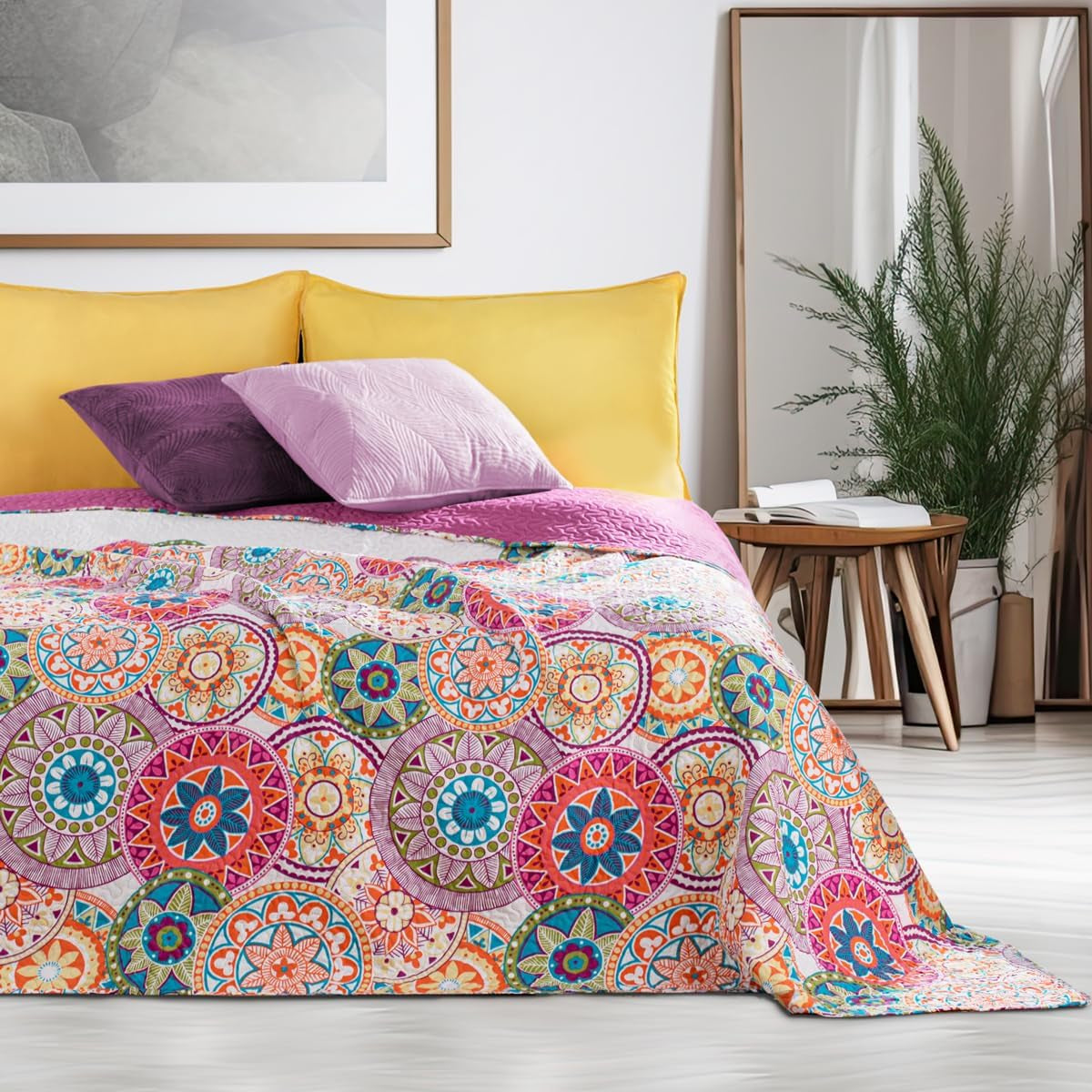 Decoking 12222 Cuvertură de pat 200X220 Cm Roz Violet Alb Colorat Antracit Cuvertură de pat Două fețe Colorat Roz Alb Violet Quilting Bibi Paturi si Cuverturi Besuche den DecoKing-Store