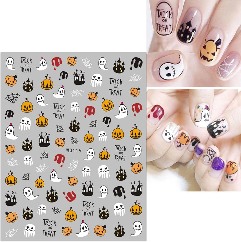 JMEOWIO Autocollant pour ongles Halloween 8 feuilles pour nail art