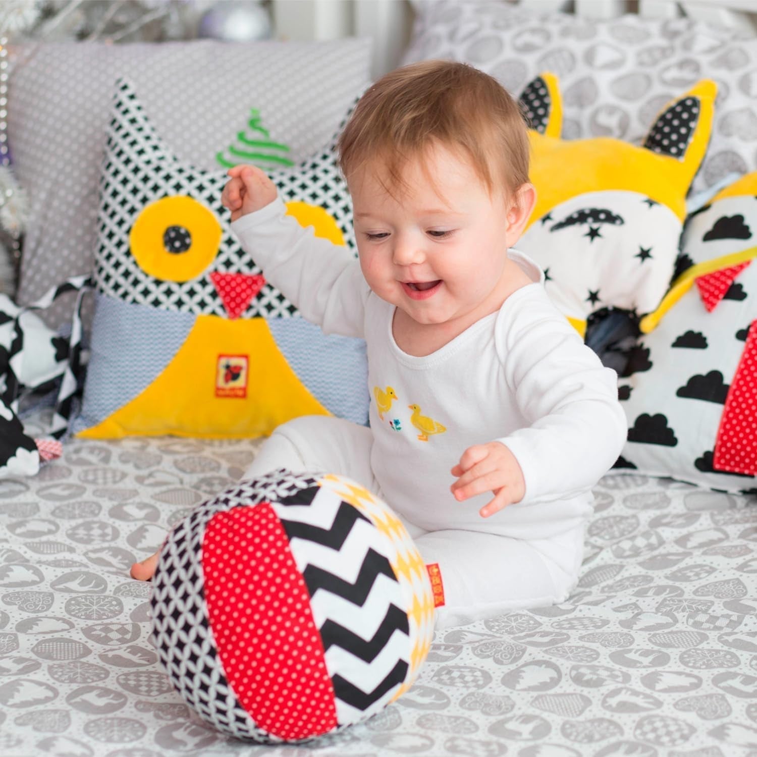 magdum 2 set jeu de cube bébé + balle en tissu - jouet de motricité à partir de 1 an - jouet pour enfant 6 mois - jouet Montessori - jouet éducatif 1 an - cadeau pour enfant - balle pour enfant - cube pour enfant - cadeaux pour enfants Jouets Bebe Naty Shop