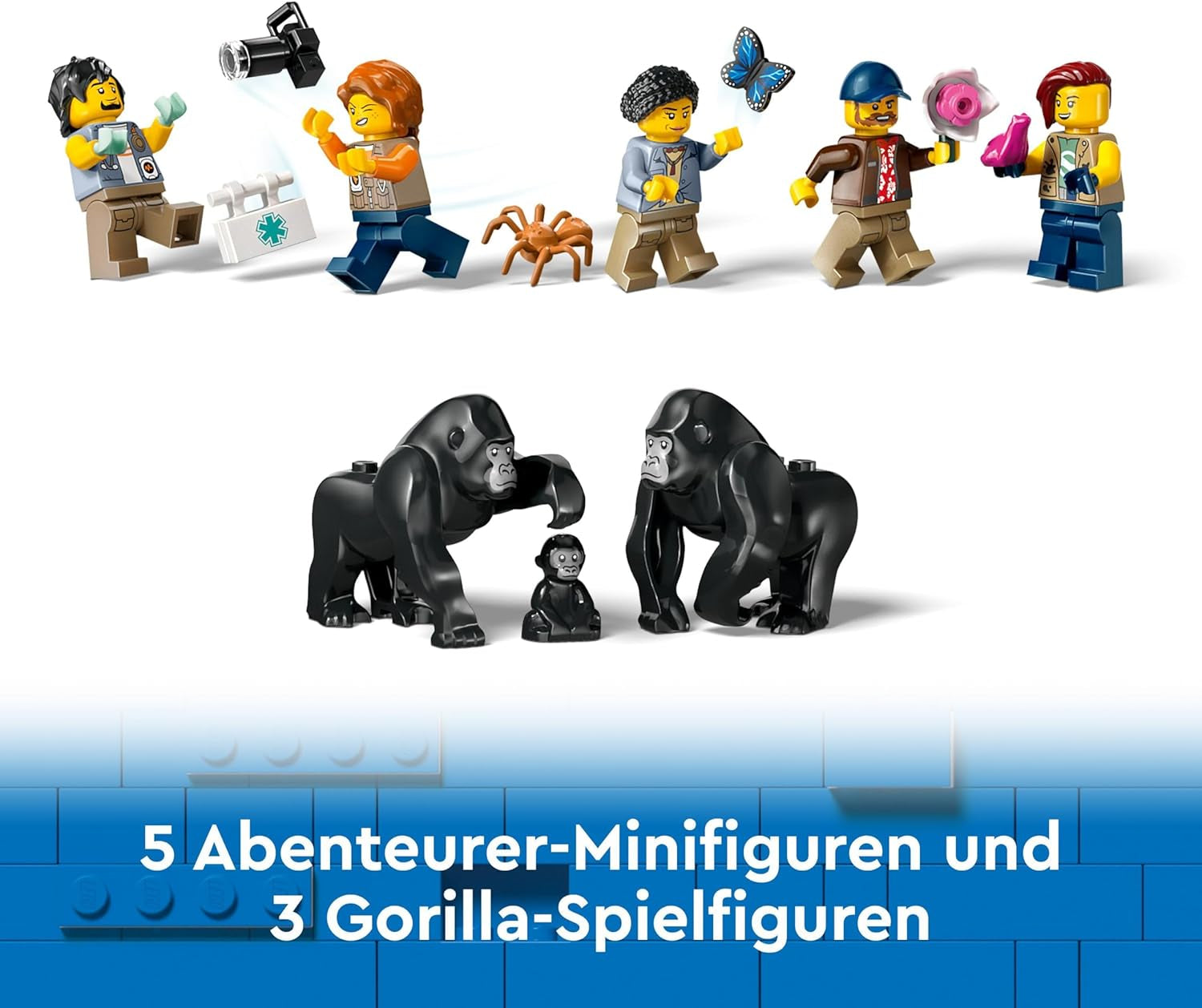 LEGO City Jungle Explorer Hélicoptère, coffret d'aventure pour enfants à partir de 8 ans, cadeau de Noël ou d'anniversaire pour enfants, 5 figurines et 3 gorilles 60437 Ensembles de construction Besuche den LEGO-Store