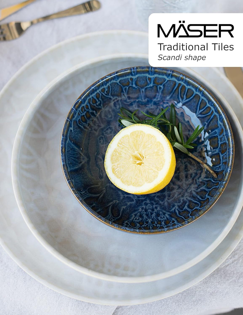 MÄSER 934063 Série Tiles Service de table vintage moderne pour 2 personnes au design mauresque Naty Shop