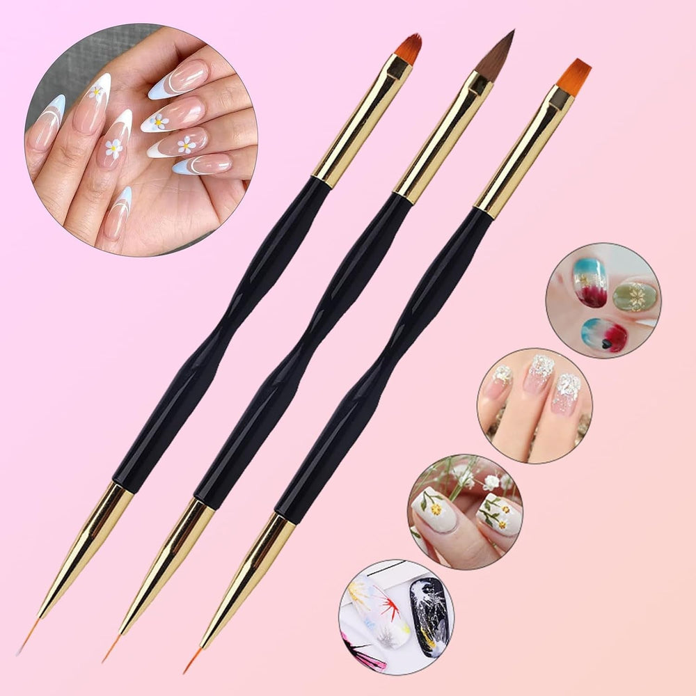 31 pièces ensemble de pinceaux à ongles professionnels, pinceaux à ongles à double extrémité, pinceaux à ongles pour gel, stylo acrylique pour nail art, outils de pointage pour nail art, brosse à ongles pour la conception de salons de coiffure DIY