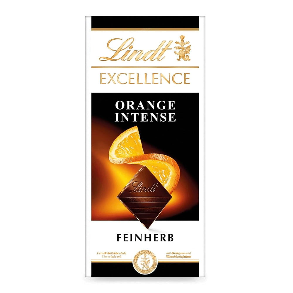 Lindt EXCELLENCE Orange Intense, 100 g, chocolat noir aux morceaux d'orange et aux amandes Bonbons au chocolat Naty Shop Default Title