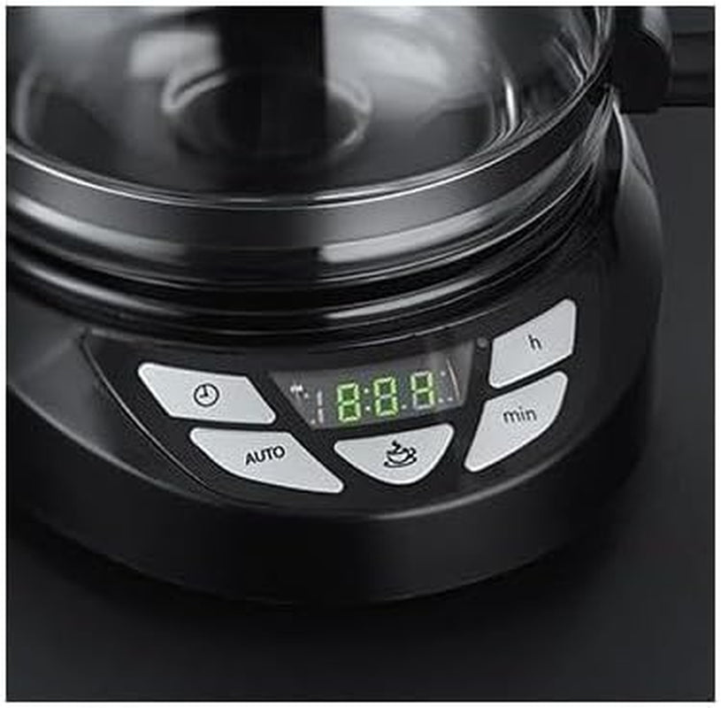 Russell Hobbs Cafetière [minuterie numérique, pomme de douche pour une extraction et un arôme optimaux] Textures+ (1 à 12 tasses, carafe en verre 1,25 L, plaque chauffante, système anti-goutte) Cafetière à filtre 22620-56