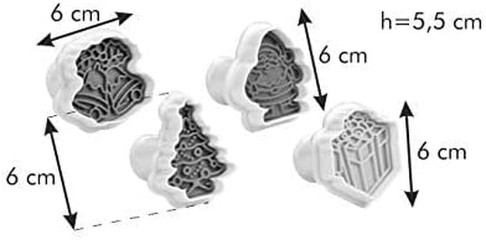 Tescoma Christmas Delicia Stamp Assortiment de boîtes à biscuits Lot de 4