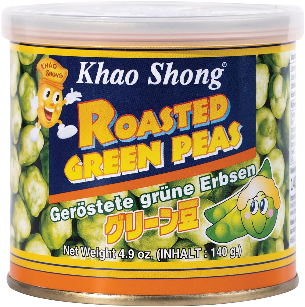 Khao Shong Pois verts frits au wasabi, pois croustillants dans une pâte épicée, une alternative faible en gras aux noix, moyennement épicé, 1 boîte de 140 g | 140 g (1 paquet)