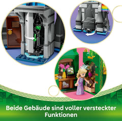 LEGO Wicked Emerald City & Kiamo Ko Castle - Kreatives Spielzeug mit Elphaba & Glinda Minifiguren sowie EIN AFFE & Zubehör - Kinder Geschenk für Mädchen, Jungen & Filmfans ab 9 Jahren - 75689