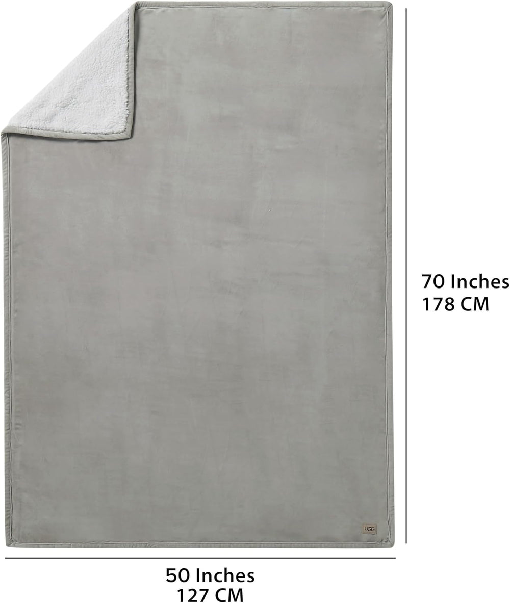 UGG 01465 Bliss Sherpa Couverture entièrement réversible pour canapé ou lit Lavable en machine Facile d'entretien Couverture de luxe surdimensionnée en peluche douce 178 x 127 cm Seal Naty Shop Couettes et couettes