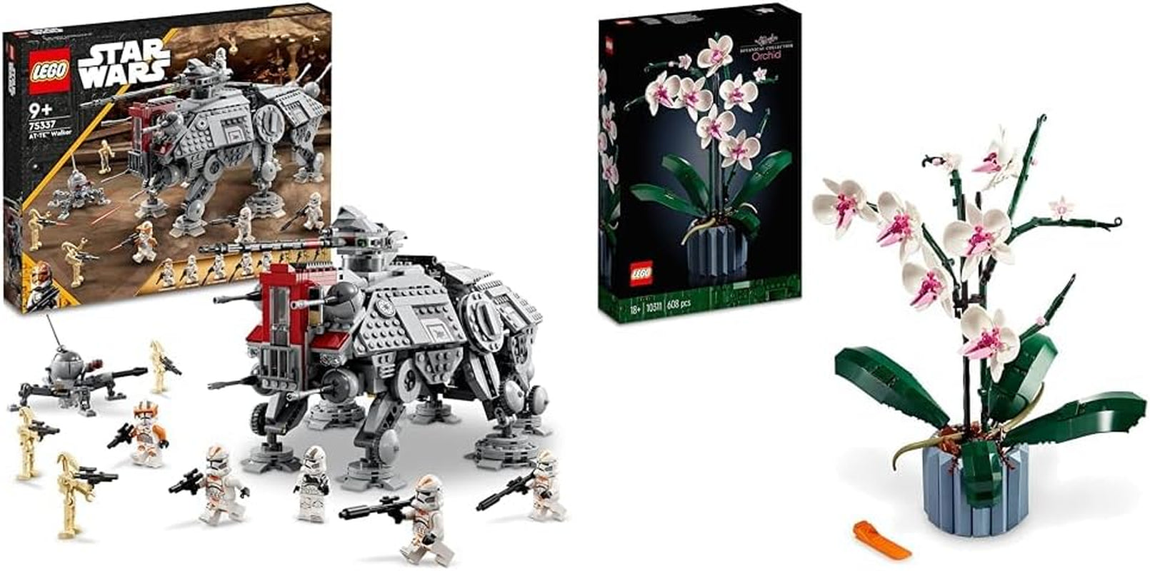 LEGO Star Wars At-Te Walker Mobile Toy Model Minifigure Set comprenant 3 soldats clones, des droïdes de combat et un droïde araignée nain 75337 Ensembles de construction Besuche the LEGO-Store 10311 Orchid Icon Pack