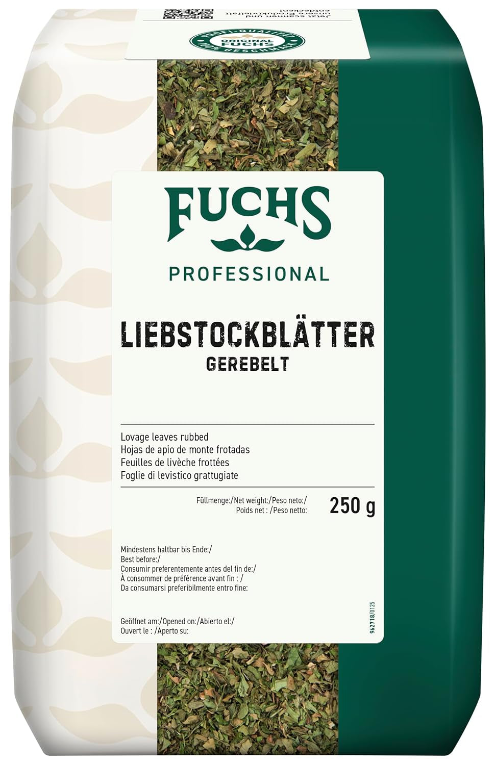 - Liebstockblätter gerebelt | Pour salzarme Küche geeignet, passt zu Eintöpfen oder Salaten | Qualité professionnelle pour grossistes | 0,25 kg dans un sac recyclable