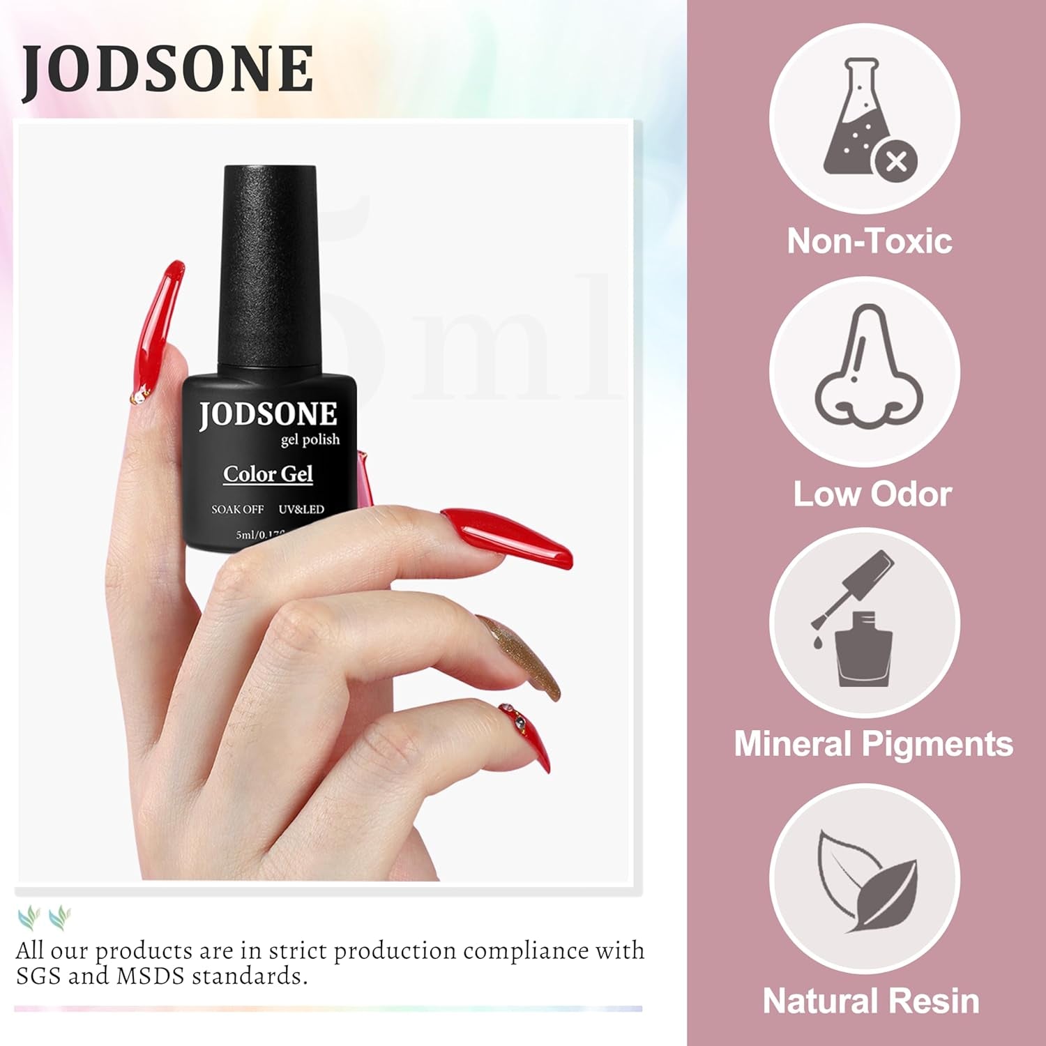 JODSONE 36-Teiliges Gel-Nagellack-Set, 32 Farben, Gel-Nagellack-Set, Basislack, Glänzend, Matt Und Glitzernder Decklack, Naillack-Set, Grün, Blau, Rot, Rosa, Kollektion, Geschenke Für Frauen
