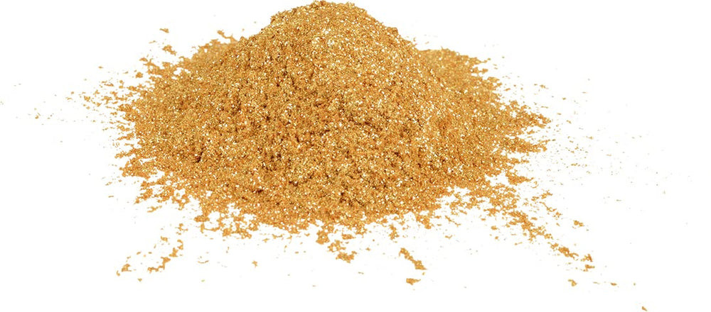 Günthart Backdecor Poudre d'or – Paillettes comestibles, poudre colorante alimentaire, paillettes pour boissons – Petites paillettes avec poussière d'or pour les amateurs de pâtisserie, 1 paquet (1 x 7 g)