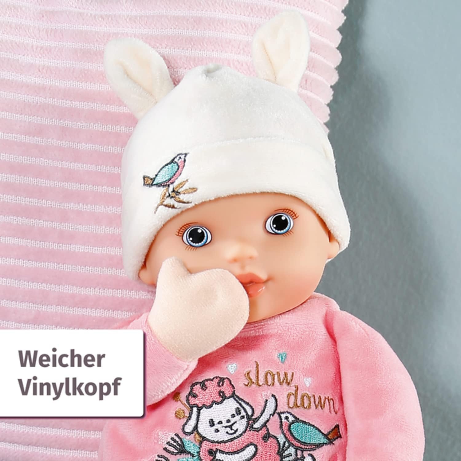 Zapf Creation 706428 Baby Annabell Sweetie pentru bebeluși 30Cm - Păpușă de cârpă roz moale pentru bebeluși, zornăitor integrat, lavabilă, poate fi folosită de la naștere. Papusi Naty Shop