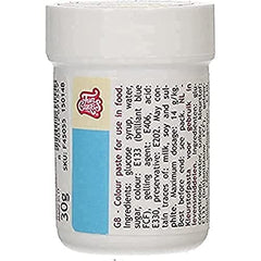 Colorant alimentaire concentré Funcakes Paste Color Bleu Ciel ; pour pâte, crème, fondant, massepain, pâte à modeler et pâte à fleurs. Halal et casher. 30g