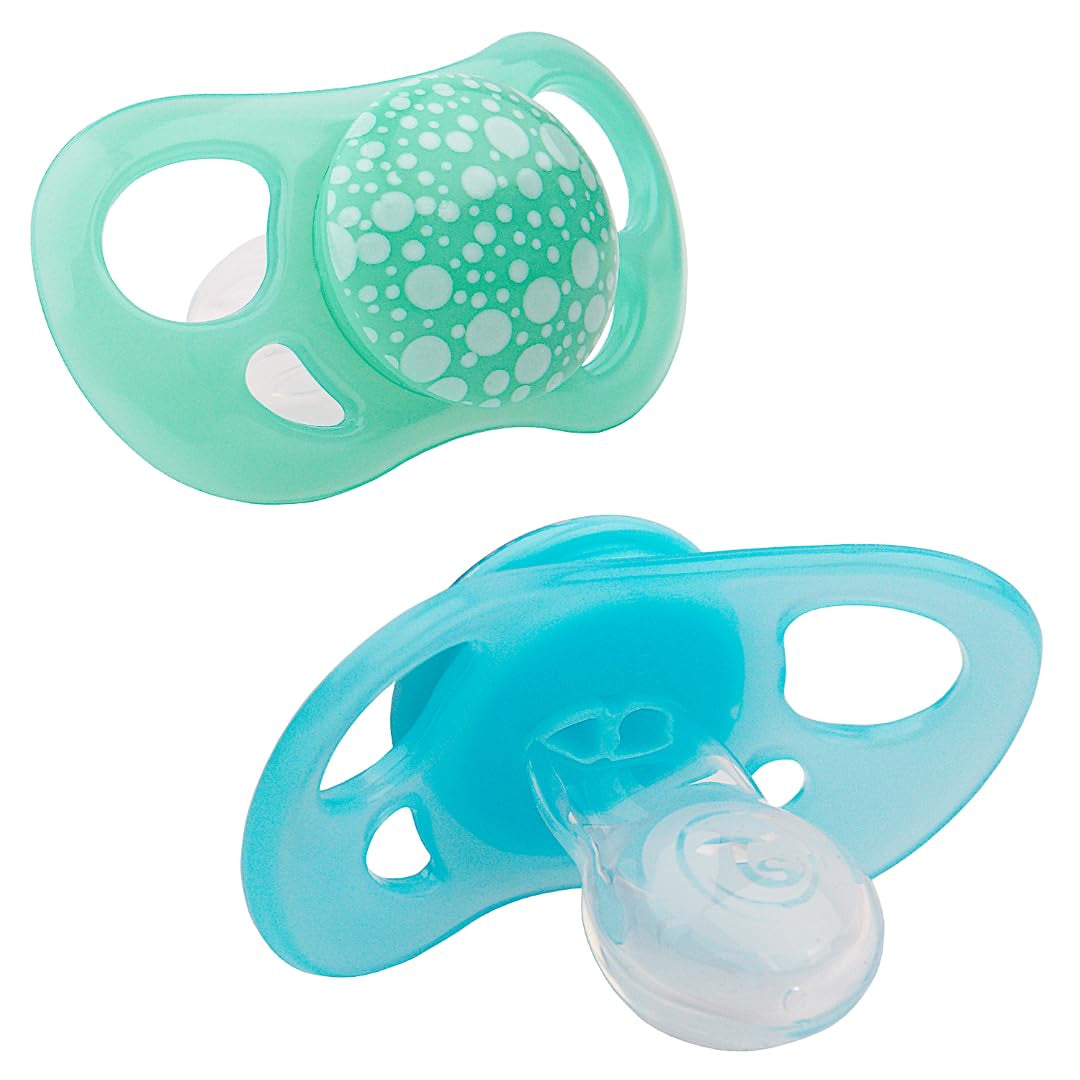 Sucettes pour bébé Twistshake – Paquet de 2 | Forme orthodontique | Ultra-léger | Tétine en silicone souple | Sans BPA | Convient aux bébés à partir de 6 mois | Bleu Vert