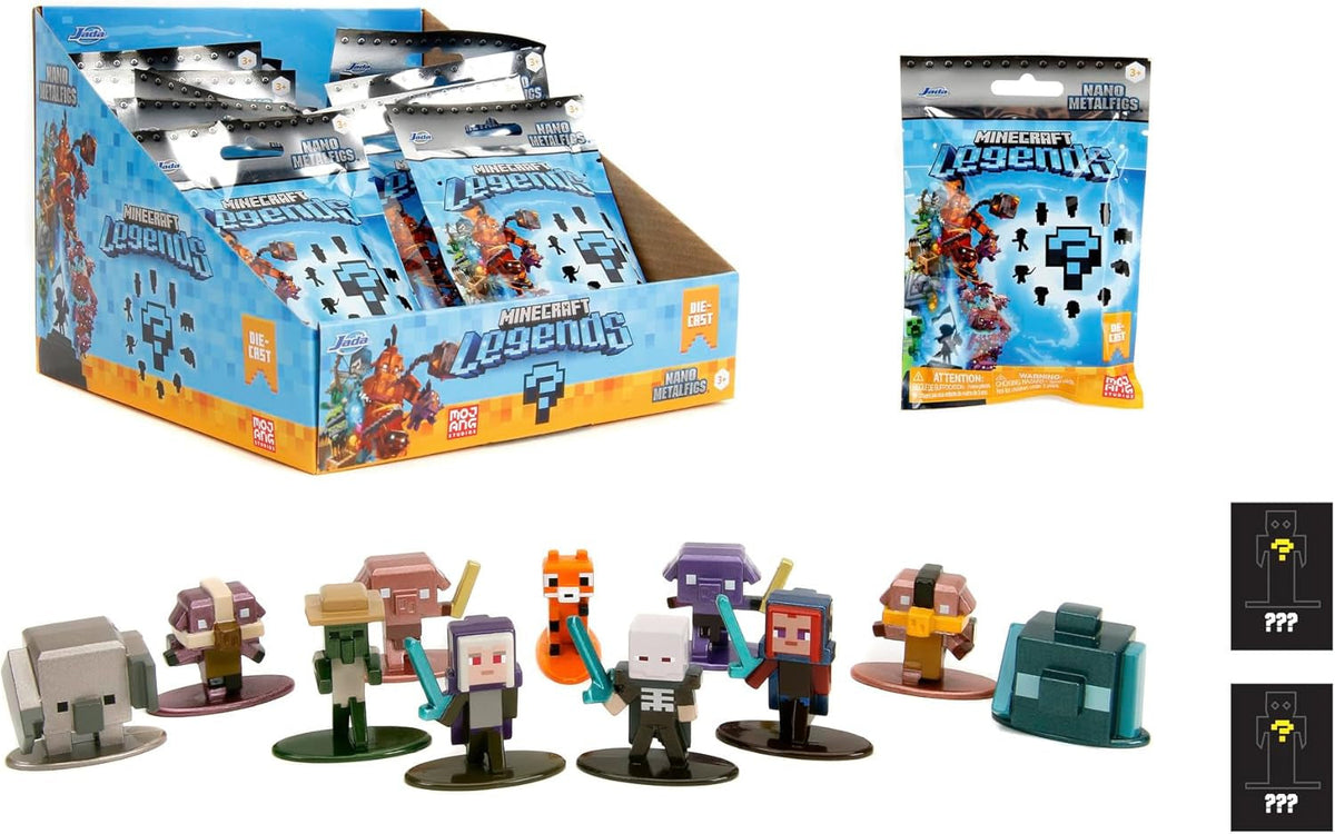 Jada Toys - Minecraft Blind Pack Nanofigs, Wave 2, Minecraft Legends Nano Metal Collectible Figure, Divers modèles, 4 cm, 3 ans et plus, Black Action Figures Naty Shop Titre par défaut