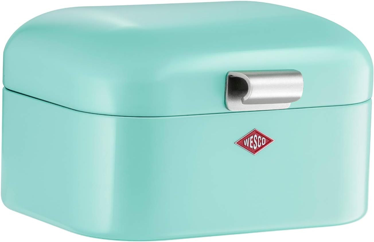 Wesco 235 001 Mini corbeille à pain Grandy 17 x 18 x 12 cm (L/l/H) rose, acier inoxydable Boîtes de conservation alimentaire Naty Shop Menthe