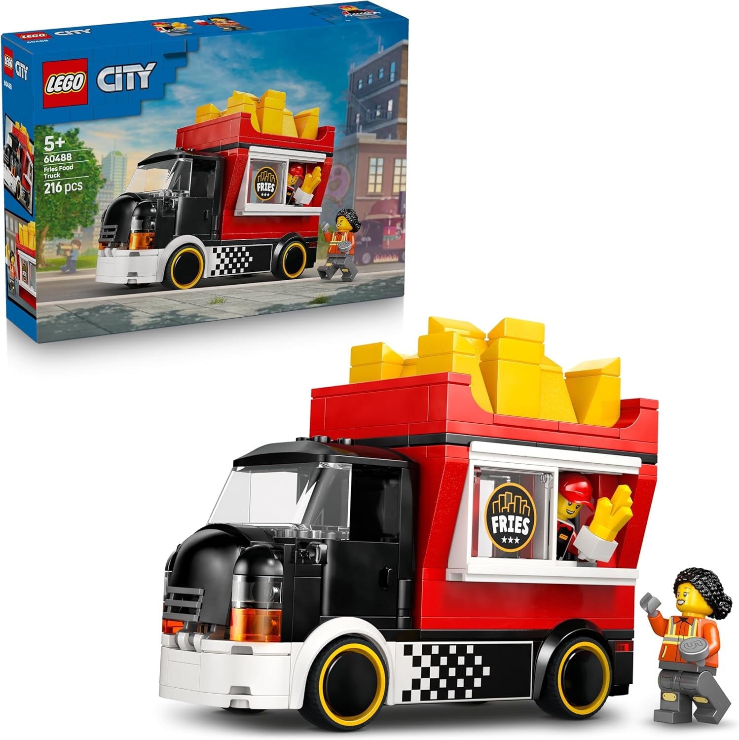 LEGO City Burger Van, Food Truck Toy for 5 Plus Year Old Boys & Girls, Vehicle Building Toys, Kitchen Playset with Vendor Minifigure and Accessories, Imaginative Play Gifts for Kids 60404