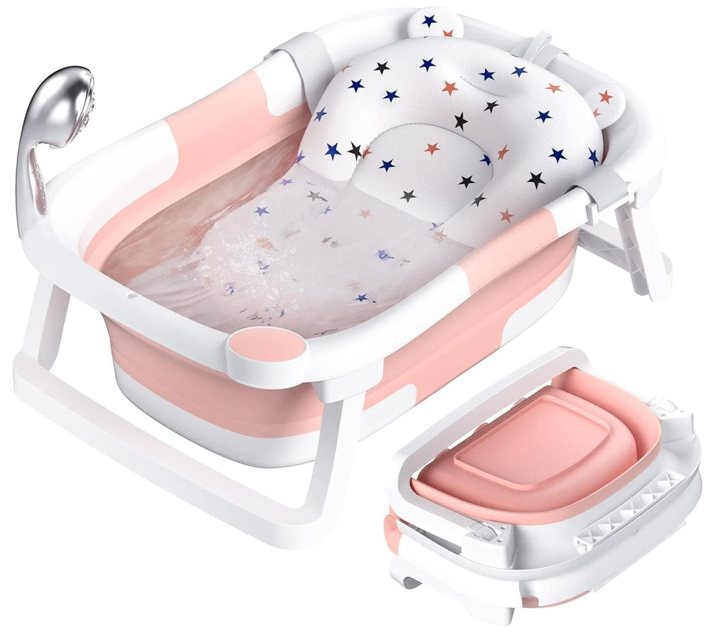 Rabb 1, baignoire portable pour nouveau-nés et petits enfants avec tapis antidérapant et trou de drainage. (Sans thermomètre) Mère et Enfant Naty Shop Rose