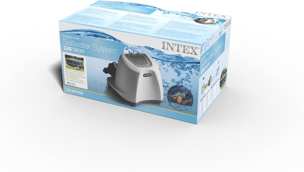 Sistem de acvariu cu apă sărată Intex Krystal Clear 12V, gri, 45.5x31x25.2 cm, 28670GS