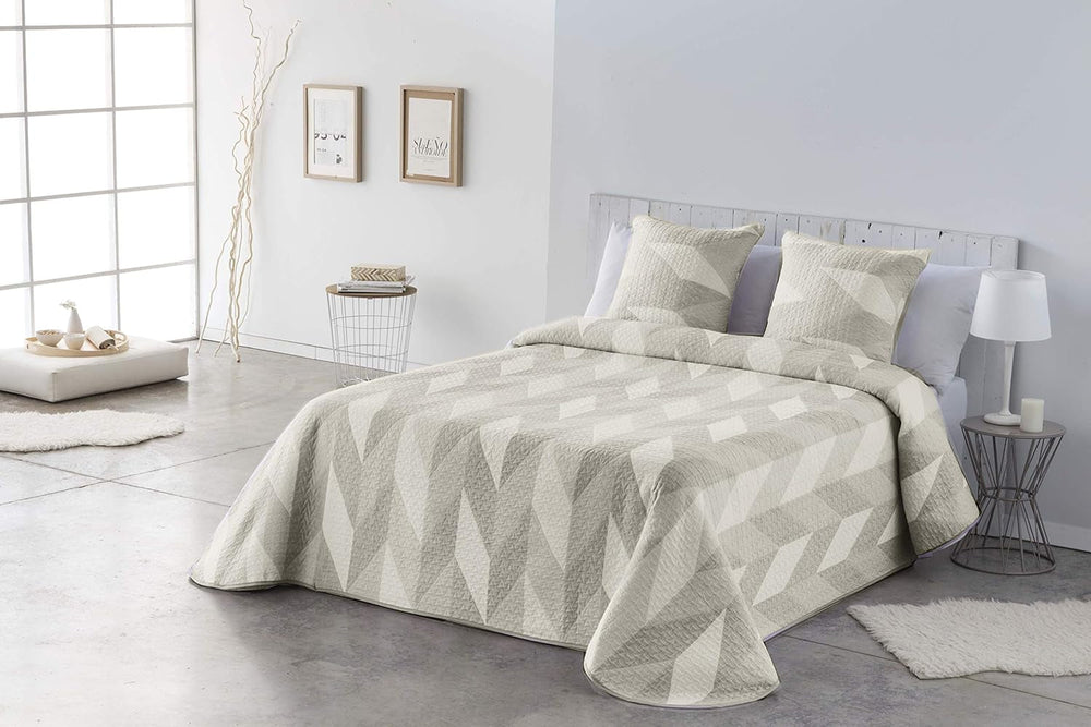 VIALMAN Sofia 30 Bouti Couette légère pour lit double | couette taille 250 X 270 cm, gris Couettes et couettes Naty Shop Beige 180 X 190 Cm