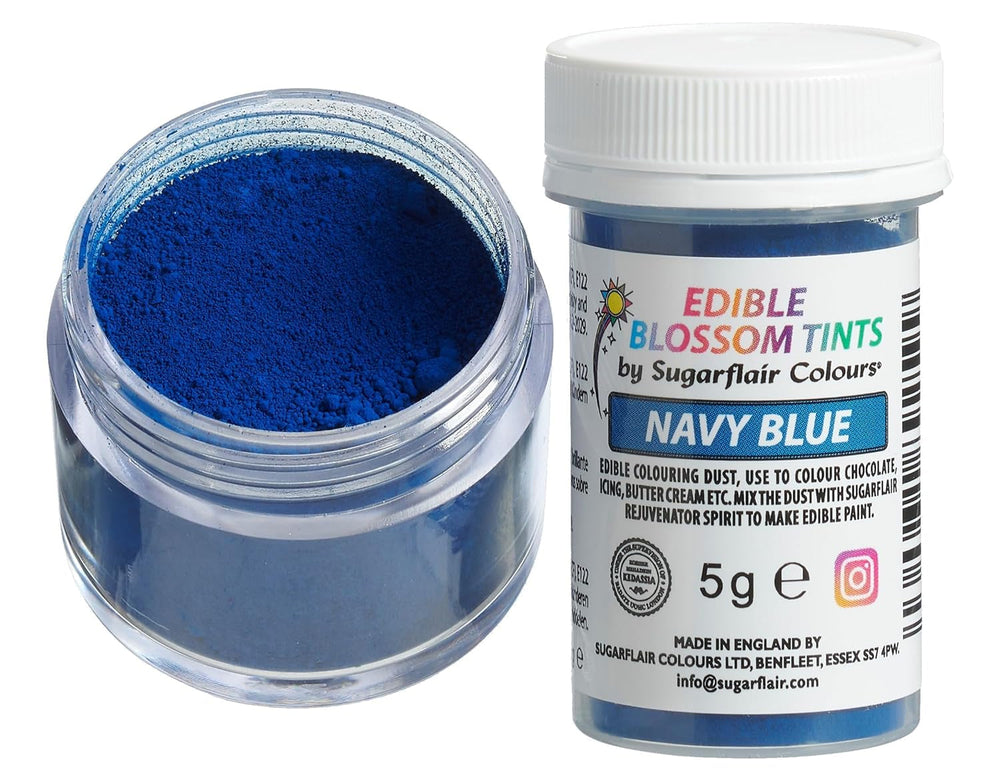 Sugarflair Blossom Tint Dust Navy Blue - Colorant alimentaire en poudre pour décorations de gâteaux, fondant, glaçage, chocolat, crème au beurre, macarons et plus - 5G