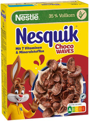 Nesquik Choco Waves, petit-déjeuner croquant aux vagues de chocolat, 330 grammes Céréales Naty Shop
