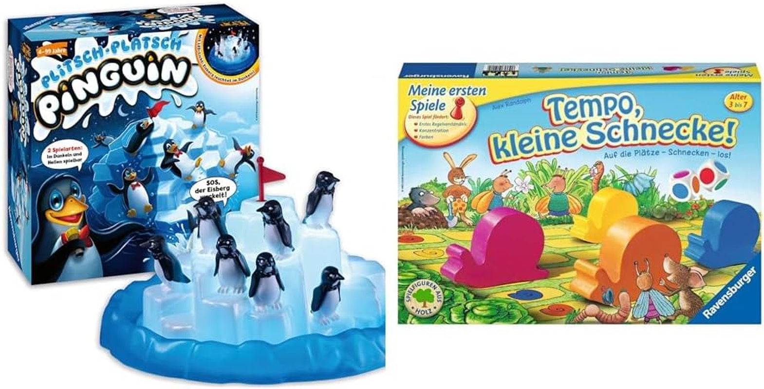 Ravensburger 21325 - Pingouin de Plitsch Platsch - grand facteur de dextérité amusant pour les enfants et les adultes - classique pour 1 à 5 joueurs à partir de 4 ans - cadeaux d'anniversaire
