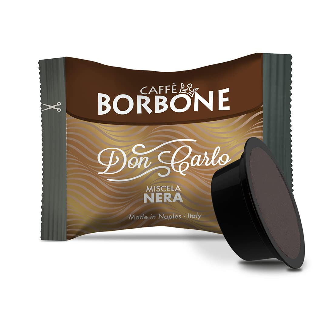 Caffè Borbone Don Carlo, Schwarze Kaffeemischung - 50 Kapseln - Compatible avec Lavazza®* A Modo Mio®* Haushalts-Espressomaschinen