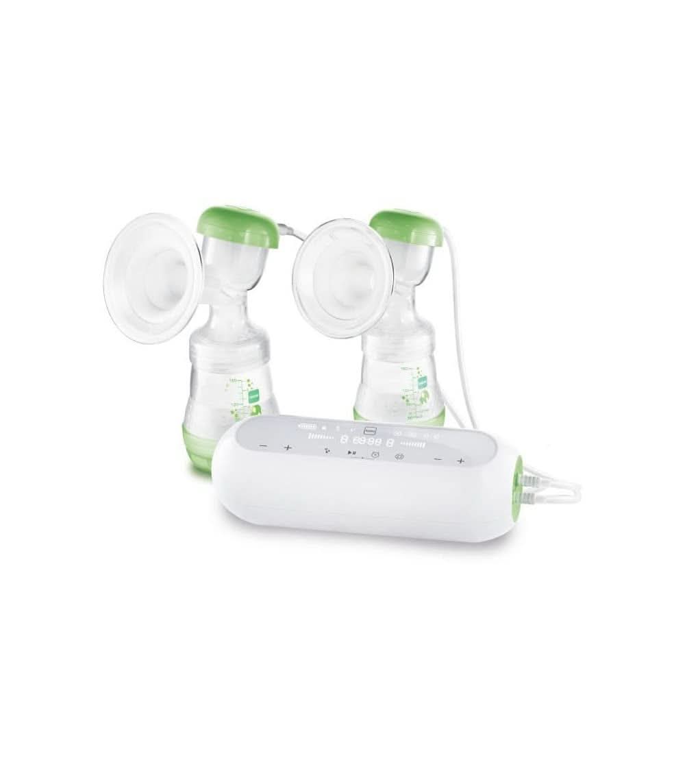 MAM - Elektrische Doppel-Milchpumpe – 2-In-1-Milchpumpe Mit 9 Intensitätsstufen Und 3 Stunden Akkulaufzeit – 2 Easy Start Anti-Colic Flaschen & 2 Vorratsdosen Inklusive – Grün Accesorii Hrana si Alaptare Bebe Naty Shop