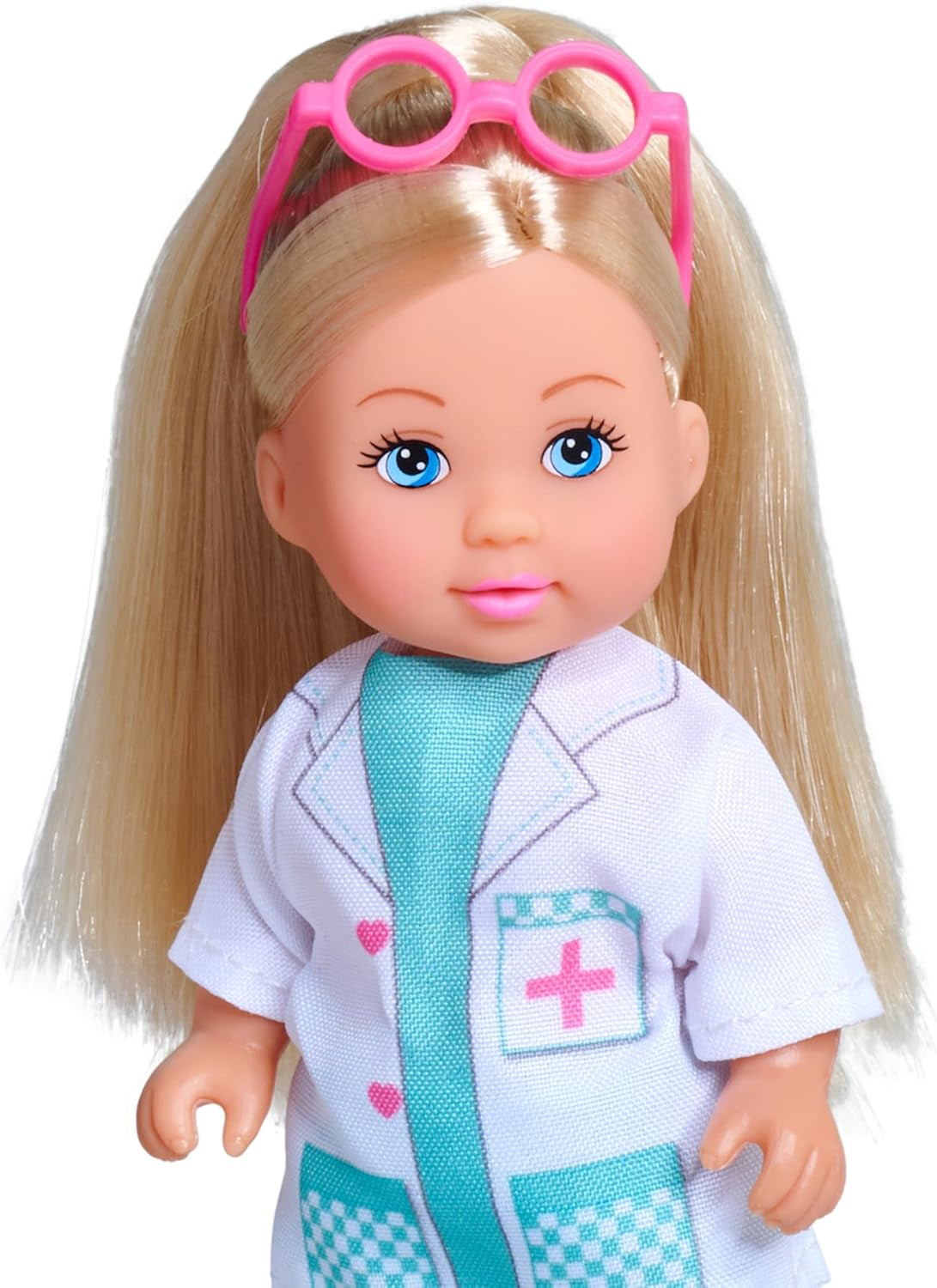 Simba Evi Love Pet Doctor – Puppe (12 cm) als Tierärztin mit Plüsch‑Tier & Arztzubehör, kreatives Rollenspiel für Kinder ab 3 Jahren