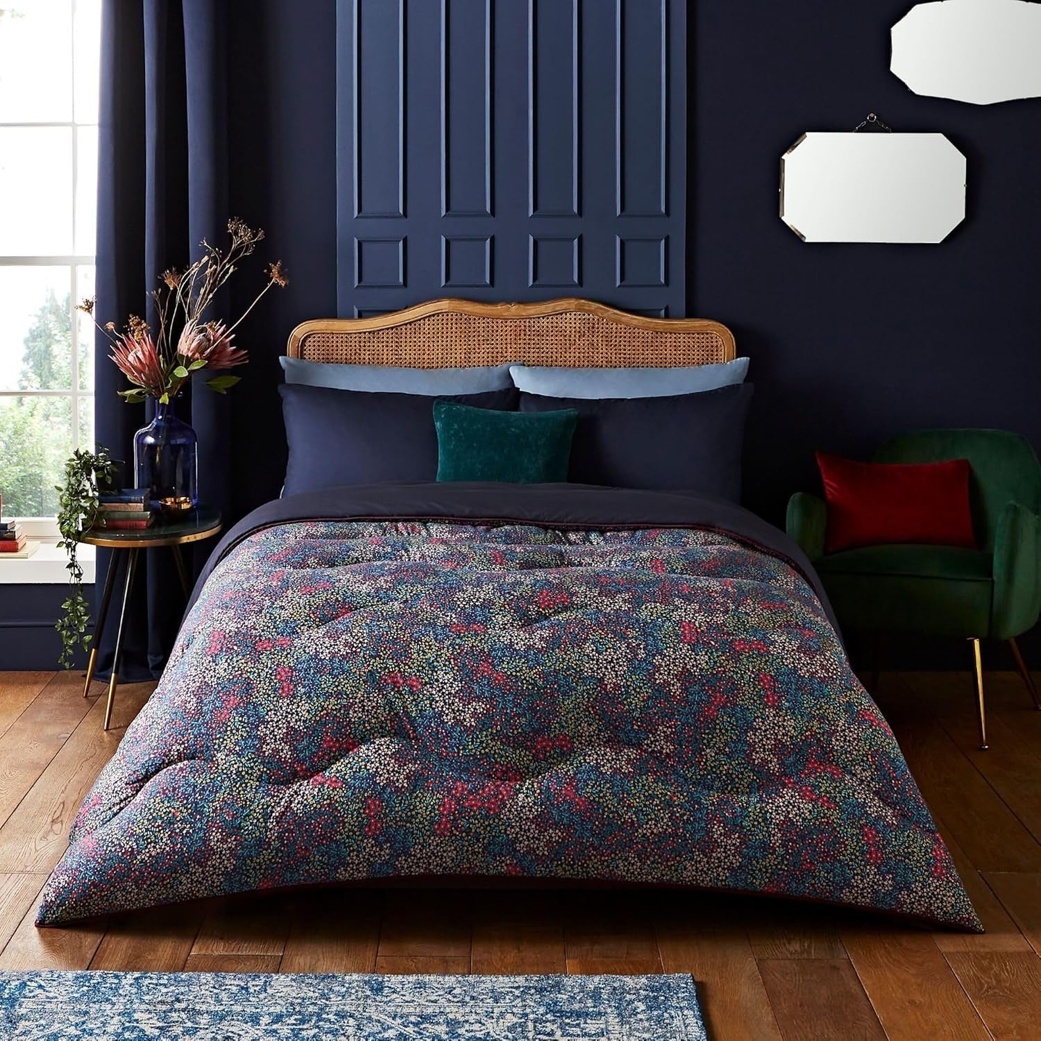 Couverture polaire Sherpa confortable Night Lark, tartan rouge classique, 9 Tog, luxueuse, moelleuse, épaisse et réversible, parfaite pour un canapé, un lit, un canapé. Hypoallergénique, lavable en machine, Taille : Lits et couettes Night Lark The Midnight Flower Lit double