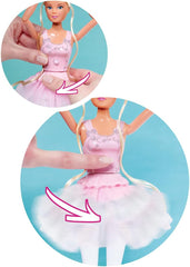 Simba 105733603 - Steffi Love Dancing Ballerina, Steffi en poupée ballerine avec ami animal et jupe rotative, poupée de jeu 29 cm, à partir de 3 ans