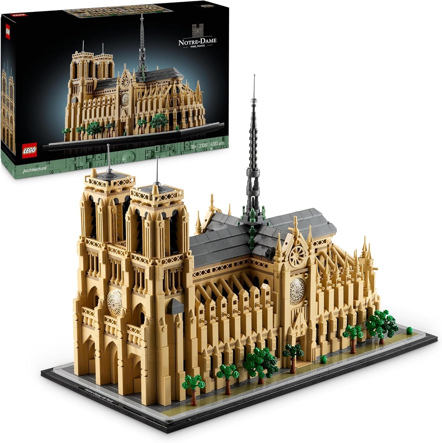 LEGO Architecture Notre-Dame De Paris, piesă de colecție pentru adulți, suvenir din Franța, cadou pentru femei, bărbați, globetrotteri și toți pasionații de istorie, model arhitectural 21061 Seturi de constructie Besuche den LEGO-Store Titlu implicit