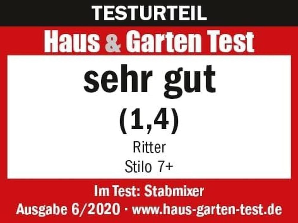 Ritter Stilo 7 plus Kabelloser Stabmixer, Pürierstab Mit Akku Aus Vollmetall, Fabriqué en Allemagne, Silber Kitchen Naty Shop
