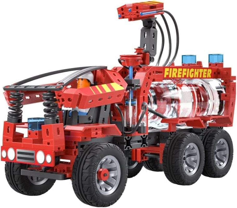 fischertechnik 564069 Advanced Firefighter – Bausatz für Kinder ab 7 Jahre, Experimentierbaukasten mit Feuerwehrauto & Spritzfunktion, favorise la compréhension technique, Schwarz, Mittel