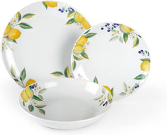 Excelsa Lemon service de table, 18 pièces, porcelaine, blanc/citron