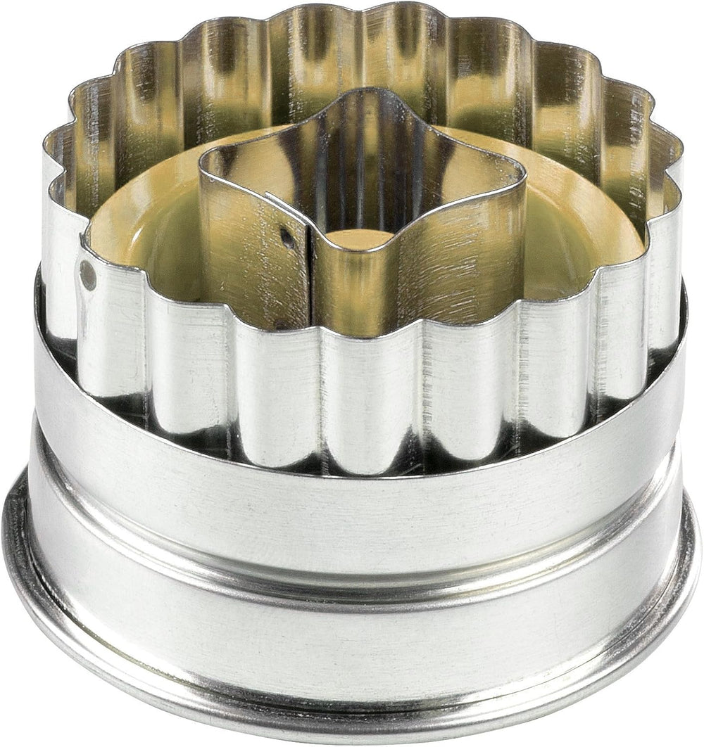 Zenker PATISSERIE Moules à Biscuits pour Biscuits et Biscuits, Moules à Biscuits Motif Linzer, Quantité: 1 x Ensemble de Moules à Biscuits, 4 Pièces, Argent