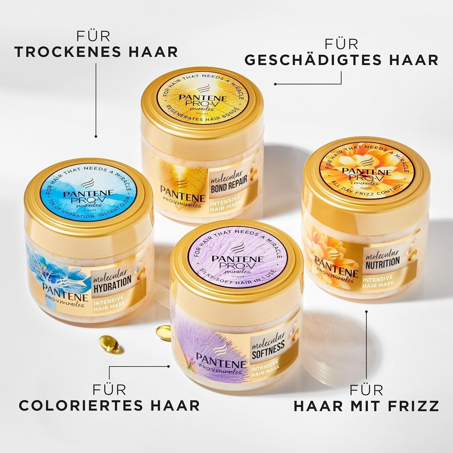 Masque capillaire intensif Pantene Pro-V Deep Hydration à la biotine 300 ml. Soin intensif Pro-V Miracles pour cheveux secs. Cheveux plus doux dès la première application. Convient pour un usage quotidien Naty Shop Masque Capillaire